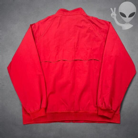 Lacoste Harrington Jacket Large Red Plaid Lining Vintage 80s Bomber - Picture 8 of 8